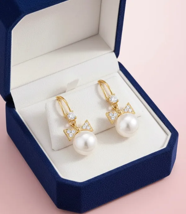 Multicolor_Prima_Donna_Bow_Pearl_Drop_Earrings_For_Women